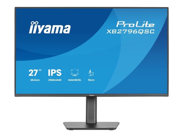 iiyama ProLite XB2796QSC-B1 - LED-skärm - 27" - 2560 x 1440 QHD @ 75 Hz - IPS - 350 cd/m² - 1000:1 - 4 ms - HDMI, USB-C - högtalare - svart, matt