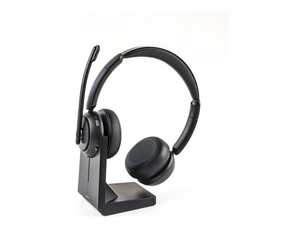 DELTACO HL-100WL - Headset - på örat - Bluetooth - trådlös - svart
