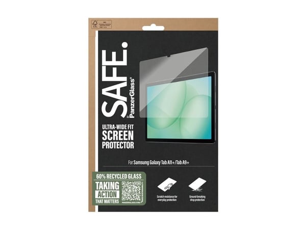 SAFE. by PanzerGlass - Skjermbeskyttelse for nettbrett - ultrabred passform - glass - blank