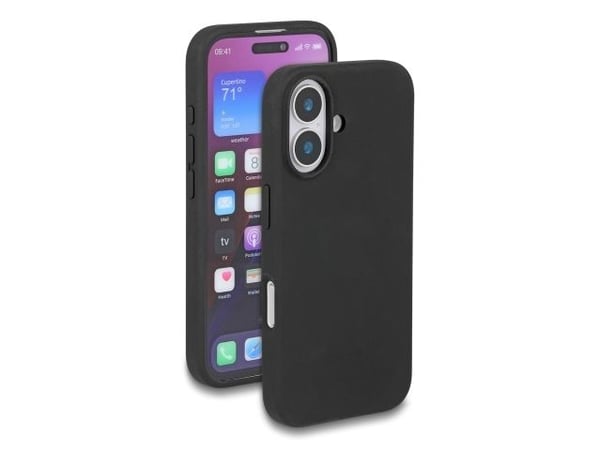 Delock beskyttelsesveske for iPhone 17 kompatibel med MagSafe, laget av myk silikon i svart