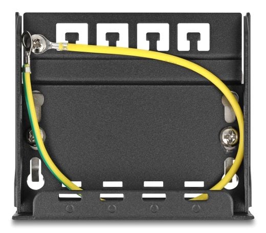 Delock - Pluggbord (blankt) - for keystone RJ-modules - DIN-skinnemonterbar, overflatemonterbar, veggmonterbar - svart - 4 porter