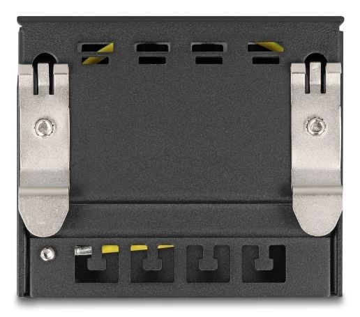 Delock - Pluggbord (blankt) - for keystone RJ-modules - DIN-skinnemonterbar, overflatemonterbar, veggmonterbar - svart - 4 porter