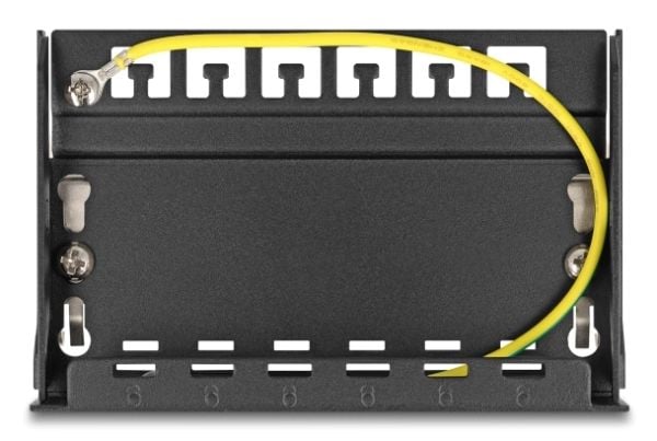 Delock - Pluggbord (blankt) - for keystone RJ-modules - DIN-skinnemonterbar, overflatemonterbar, veggmonterbar - svart - 6 porter