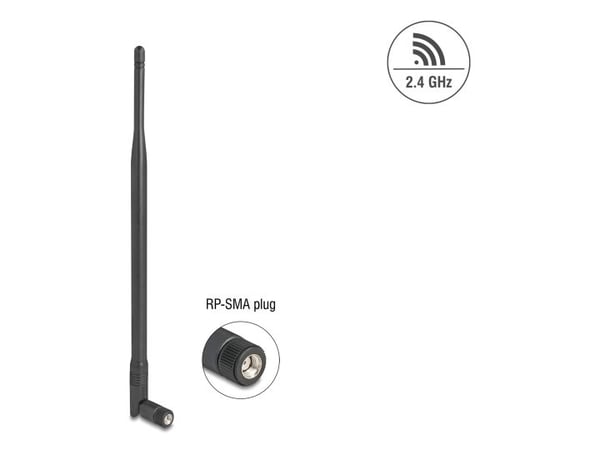 Delock - Antenne - dipol - Wi-Fi - 7 dBi - rundtstrålende - skruemontering, innendørs