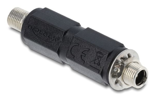 Delock - Strømadapter - 5,5 x 2,5 mm DC-jakk (hann) til 5,5 x 2,1 mm DC-jakk (hunn) gjenget - rett - svart
