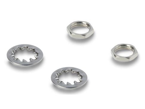 Delock hulpluggadapter DC 5,5 x 2,5 mm stikkontakt til stikkontakt med 90° vinklet gjenge