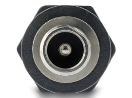 Delock hulpluggadapter DC 5,5 x 2,5 mm stikkontakt til stikkontakt med 90° vinklet gjenge