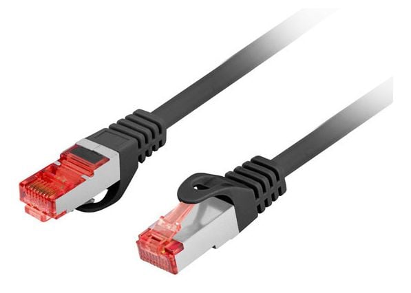 Lanberg - Koblingskabel - RJ-45 (hann) til RJ-45 (hann) - 5.7 mm - S/FTP - CAT 6 - halogenfri, uten hindringer - svart