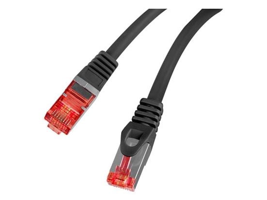 Lanberg - Koblingskabel - RJ-45 (hann) til RJ-45 (hann) - 5.7 mm - S/FTP - CAT 6 - halogenfri, uten hindringer - svart