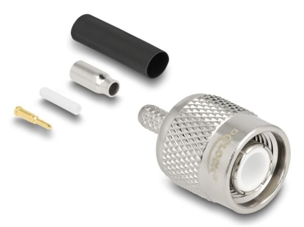 Delock TNC-liitin RG-174 / RG-316:n puristamiseen, jossa on sopiva kutisteputki