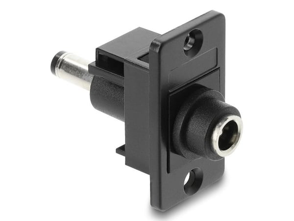 Delock Panel Mount DC 5,5 x 2,1 mm naaras DC 5,5 x 2,1 mm uros musta