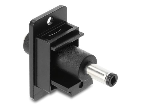 Delock Panel Mount DC 5,5 x 2,1 mm naaras DC 5,5 x 2,5 mm uros musta
