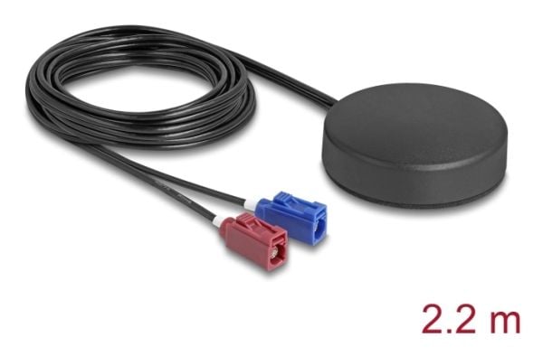 Delock - Antenne - navigasjon, mobiltelefon - 2 dBi (for 698 - 960 MHz), 2 dBi (for 1710 - 2700 MHz), 4 - 5 dBi (for 1575.42 MHz), 4 - 5 dBi (for 1...