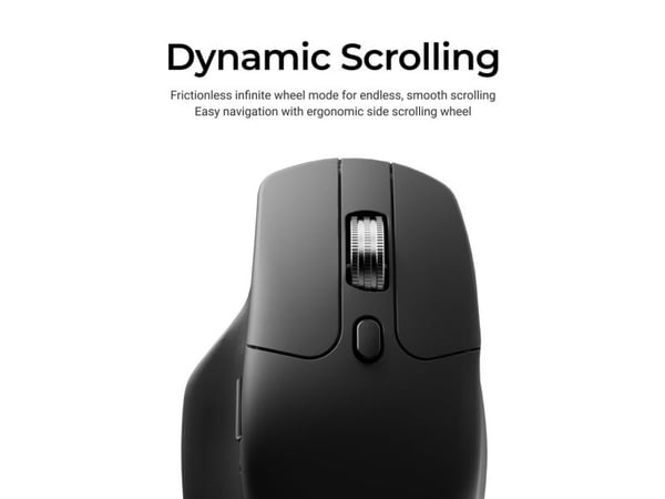 Keychron M6 - Mus - ergonomisk - optisk - 9 knapper - kablet, trådløs - 2.4 GHz, USB-C, Bluetooth 5.3 - USB trådløs mottaker - svart