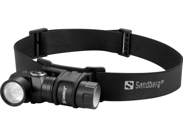 Sandberg 421-35, Taskulamppu otsanauhalla, musta, Alumiini, IP44, LED, 25 lm