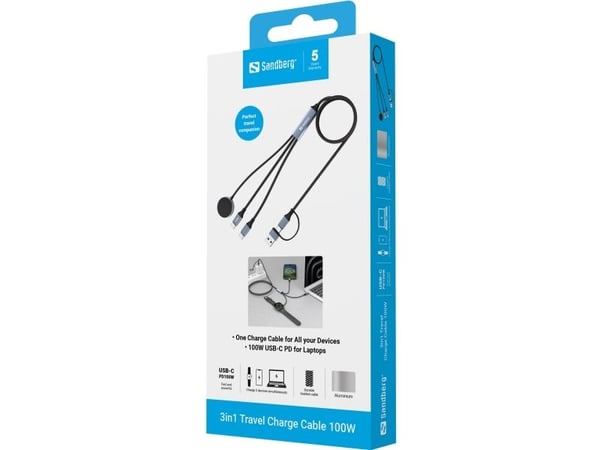 Sandberg 3in1 Travel Charge Cable 100W