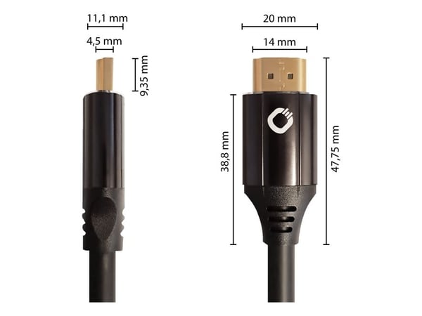 OEHLBACH Black Magic MKII, 5 m, HDMI Type A (Standard), HDMI Type A (Standard), 3D, 48 Gbit/s, Svart