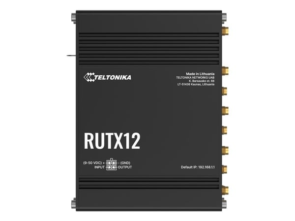 Teltonika RUTX12 - Trådløs ruter - WWAN 5-port svitsj - 1GbE, Modbus Dobbeltbånd - 4G, 3G