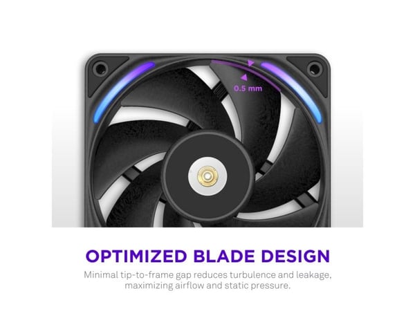 NZXT F120X, Vifte, 12 cm, Svart
