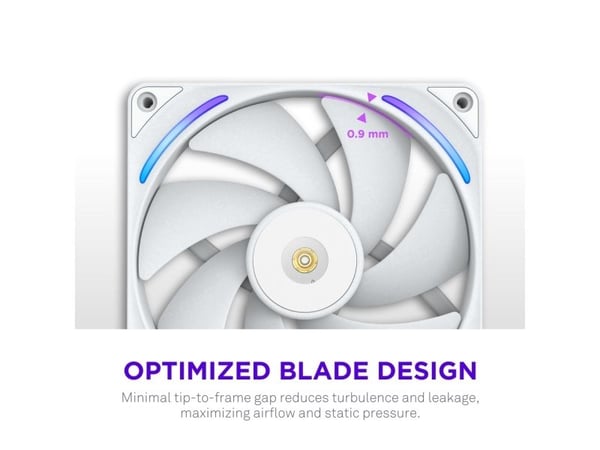NZXT F140X, Vifte, 14 cm, Hvit