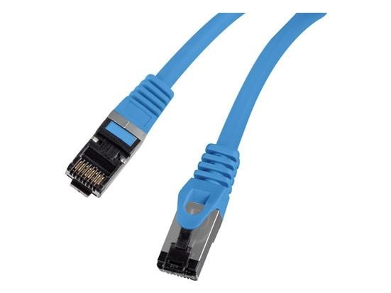 Lanberg - Patch-kabel - RJ-45 (hane) till RJ-45 (hane) - 2 m - 6.2 mm - S/FTP - CAT 8.1 - halogenfri, formpressad, hakfri, koppartrådar - blå