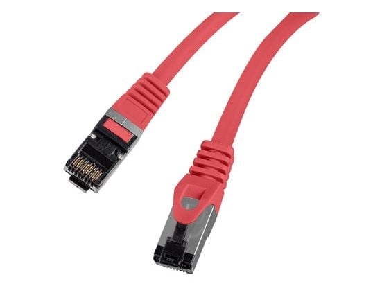 Lanberg - Koblingskabel - RJ-45 (hann) til RJ-45 (hann) - 6.2 mm - S/FTP - CAT 8.1 - halogenfri, uten hindringer - rød
