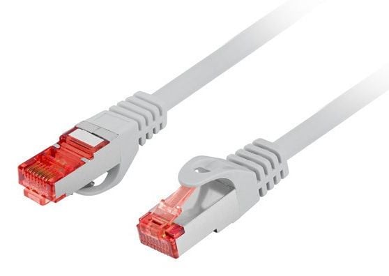 Lanberg - Koblingskabel - RJ-45 (hann) til RJ-45 (hann) - 5.7 mm - S/FTP - CAT 6 - halogenfri, uten hindringer - grå
