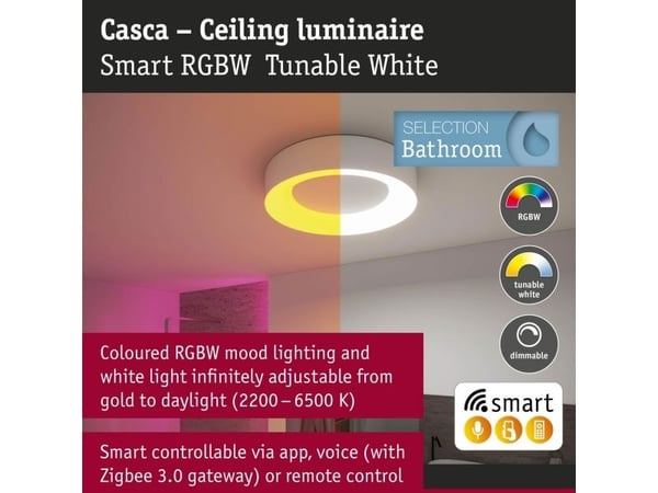 Paulmann Casca, LED, Glödlampan/-lamporna kan inte bytas ut, 2500 LM, IP44, Vit