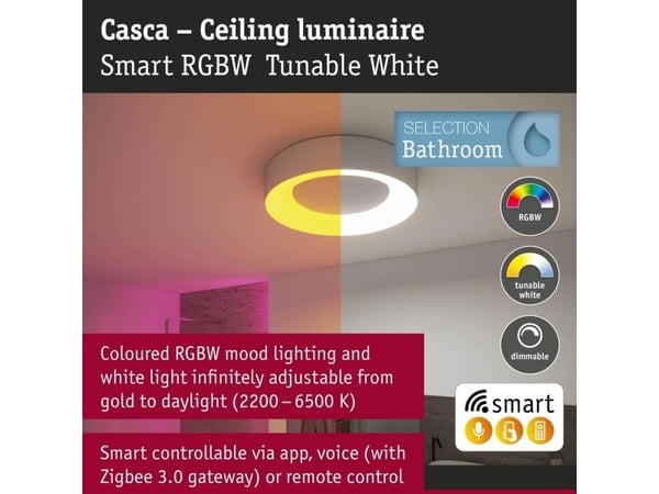 Paulmann Casca, LED, Glödlampan/-lamporna kan inte bytas ut, 2500 LM, IP44, Krom