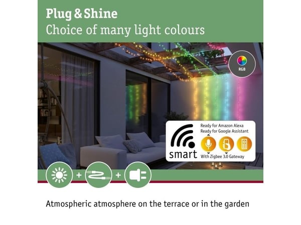 Paulmann Yuna RGB, 67 lamppua, LED, Sininen, Vihreä, Punainen, 25 lm, 30000 h, Sisä- ja ulkotila