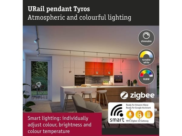 Paulmann Tyros, LED, Ikke-utskiftbare pærer, 200 lm, IP20, Hvit