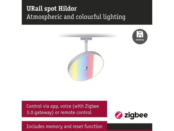 Paulmann Hildor RGBW, Pinta-asennettavat spottivalot, Ei vaihdettavissa oleva hehkulamppu, LED, 7,5 W, 6500 K, Kromi