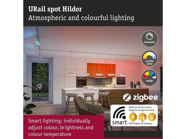 Paulmann Hildor RGBW, Overflateegnet, Ikke-utskiftbare pærer, LED, 7,5 W, 6500 K, Hvit