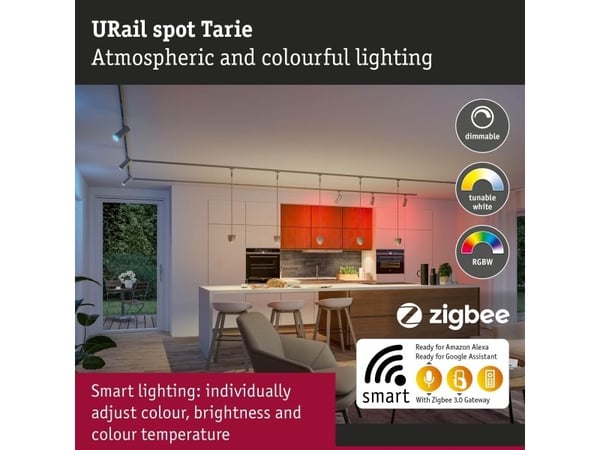 Paulmann Tarie RGB, Pinta-asennettavat spottivalot, Ei vaihdettavissa oleva hehkulamppu, LED, 4,5 W, 6500 K, Kromi
