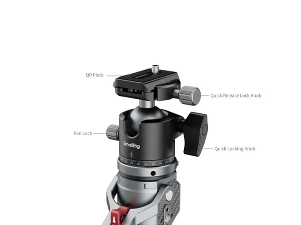 SmallRig 5564, 166,5 cm, 1/4, 3/8", Alumiini, Hiilikuitu, Muovi, Musta