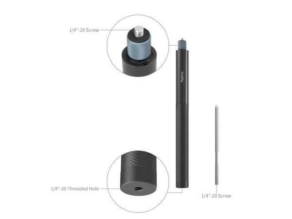 SmallRig Selfie Stick, Kamera, Svart, Blå, Alle merker, Aluminium, Rustfritt stål, 201,2 g, 151,8 cm