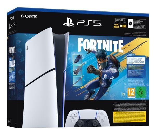 Sony Interactive Entertainment PlayStation 5 Digital Edition - Fortnite Flowering Chaos Bundle, PlayStation 5, Svart, Hvit, 16384 MB, GDDR6, 448 GB...