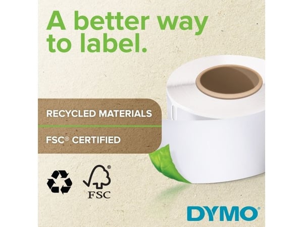DYMO 2223589, Hvit, Papir, Forest Stewardship Council (FSC), 5,4 cm, 2,5 cm, 12000 stykker