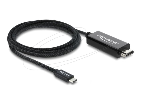 Delock USB Type-C - HDMI koaksiaalikaapeli DP Alt Mode 4K 60 Hz punotulla vaipalla - Kaapeli - Digitaalinen/Data (81704)