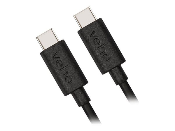 Veho - USB-kaapeli - USB-C (uros) - USB-C (uros) - 1 m - lataus ja synkronointi - musta