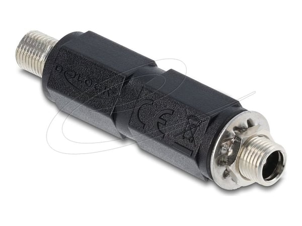 Delock - Strømadapter - 5,5 x 2,5 mm DC-jakk (hunn) gjenget til 5,5 x 2,1 mm DC-jakk (hunn) gjenget - 24 V - 5 A - rett - svart