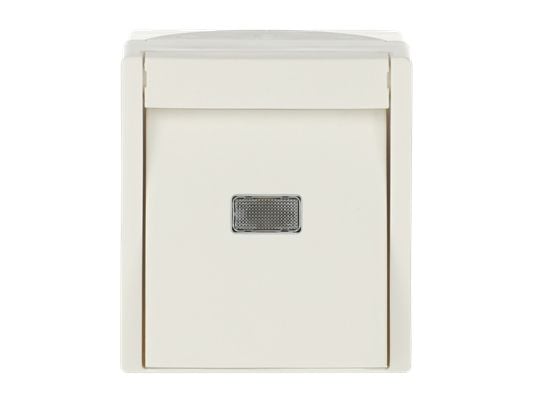 ABB 2621 W-54-206, Hallintaelementti, Valkoinen, Termoplastinen, 1P+N, IP44, 74 mm