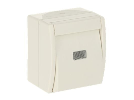 ABB 2621 W-54-206, Hallintaelementti, Valkoinen, Termoplastinen, 1P+N, IP44, 74 mm