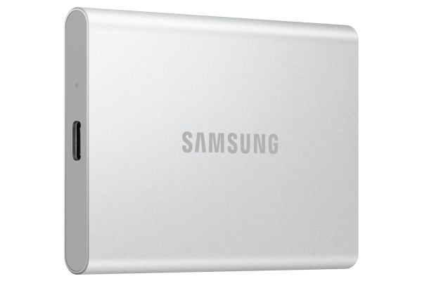 Samsung T7 Resurrected MU-PD1T0G - SSD - kryptert - 1 TB - ekstern (bærbar) - USB 3.2 Gen 2 (USB-C kontakt) - 256-bit AES - sølv