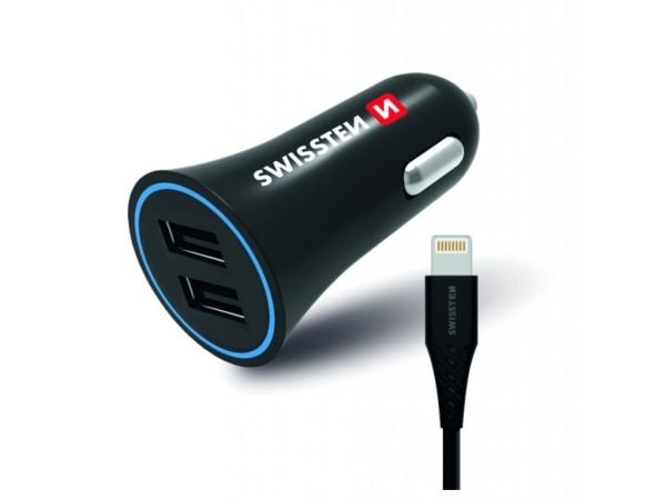 Swissten 20110910, Automaattinen, Savukkeensytytin, 1,2 m, Musta