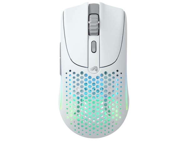 Glorious Gaming Glorious Model O Wireless 2, Høyre hendt, Laser, RF Wireless + USB Type-C, 26000 DPI, 1 ms, Hvit