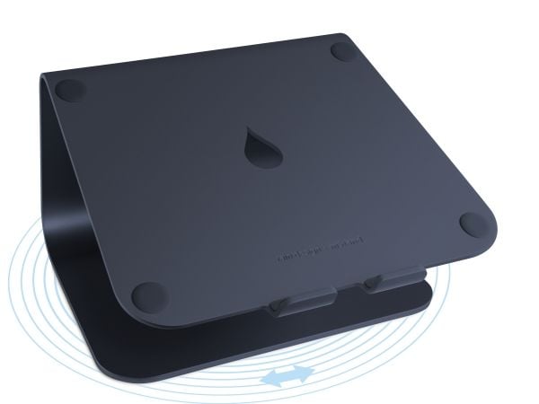 Rain Design MSTAND360 LAPTOP STAND WITH 360, Ställ till bärbara datorer, Svart, Gjuten aluminium, 30,5 cm (12"), 38,1 cm (15"), 38,1 cm (15")
