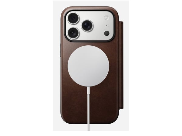 Nomad Modern Leather Folio, Folio-kotelo, Apple, iPhone 17 Pro, 16 cm (6.3"), Ruskea