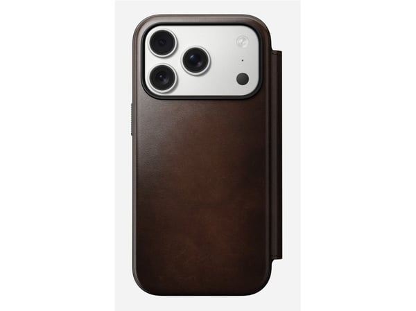 Nomad Modern Leather Folio, Folio-kotelo, Apple, iPhone 17 Pro, 16 cm (6.3"), Ruskea