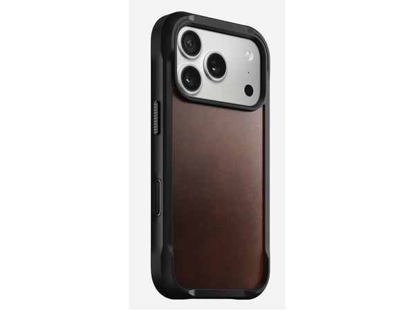NOMAD Rugged Leather Case - Lærveske for iPhone 17 Pro kompatibel med MagSafe| Horween-lær (rustikk brun)
